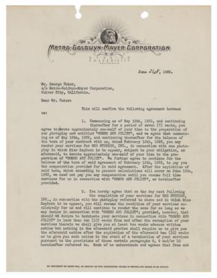 Lot #787 George Cukor and Eddie Mannix Document Signed - Image 2