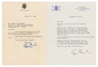 Lot #31 George Bush (2) Typed Letters Signed as Vice President - Image 1