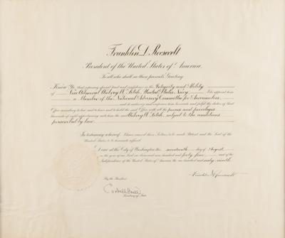 Lot #11 Franklin D. Roosevelt Document Signed as President - Image 1