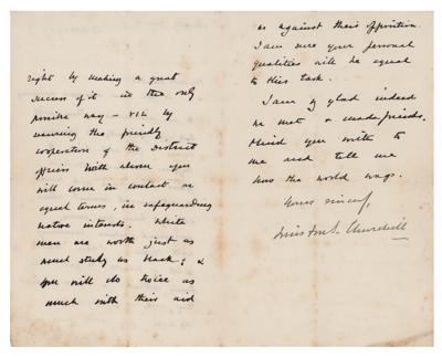 Lot #143 Winston Churchill: Churchill writes during his tour of Africa: 