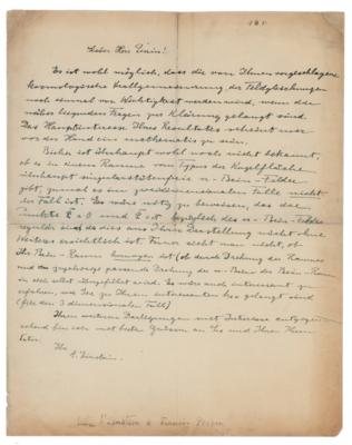 Lot #124 Albert Einstein: Einstein pens a letter