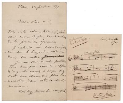 Lot #581 Victor Masse (2) Signed Handwritten Items  - Image 1