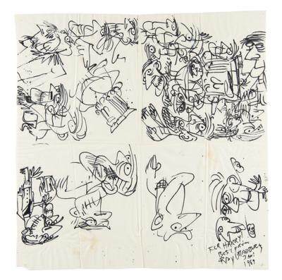 Lot #477 Ray Bradbury Original Zombie Sketches - Image 1
