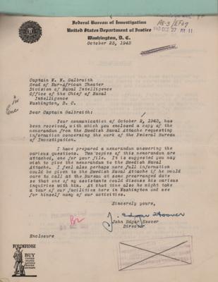 Lot #222 J. Edgar Hoover Typed Letter Signed - Image 1