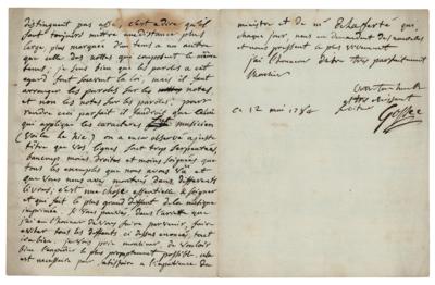 Lot #575 Francois-Joseph Gossec: Excellent letter on printing music from Gossec: 
