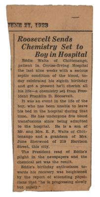 Lot #12 Franklin D. Roosevelt: Chemistry Set Gifted to Boy Hospital Patient: A national treasure: chemistry set gifted by President Roosevelt to a bedridden boy in 1933 - Image 16