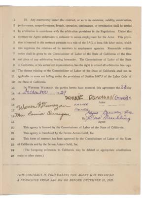 Lot #799 Frankenstein: Donnie Dunagan Document Signed - Image 2