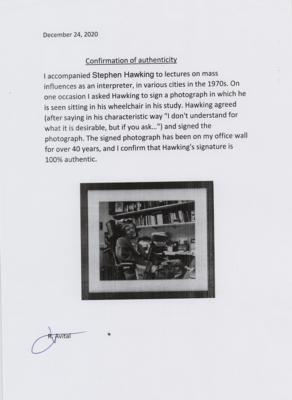 Lot #127 Stephen Hawking Signed Photograph - Image 4