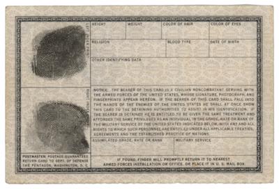 Lot #730 Marilyn Monroe: Fingerprinted ID card issued to 