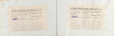 Lot #156 Titanic: Bruce Ismay: Rare Marconigram correspondence on the Titanic disaster from J. Bruce Ismay: 