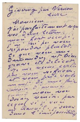 Lot #405 Claude Monet: Monet on his movement: 