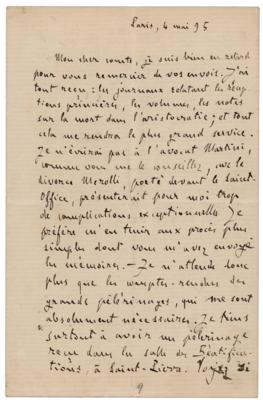 Lot #472 Emile Zola Autograph Letter Signed - Image 1