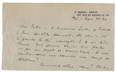 Lot #470 James Joyce: Joyce writes from Paris while recuperating: 