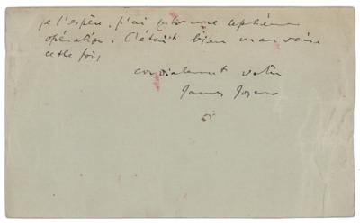 Lot #470 James Joyce: Joyce writes from Paris while recuperating: 