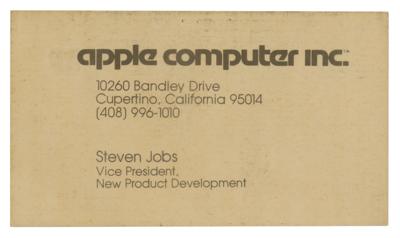 Lot #5012. Steve Jobs Apple Business Card (c. 1979)