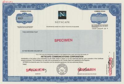 Lot #5071 Netscape Stock Certificate - Image 1