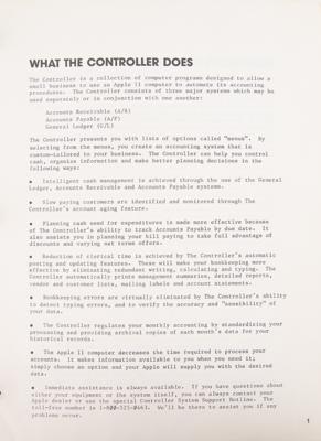 Lot #5017 Apple: The Controller Software and User Manual - Image 2