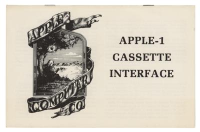 Lot #5010 Steve Jobs: Original 1976 Apple-I Cassette Interface Manual - Image 1