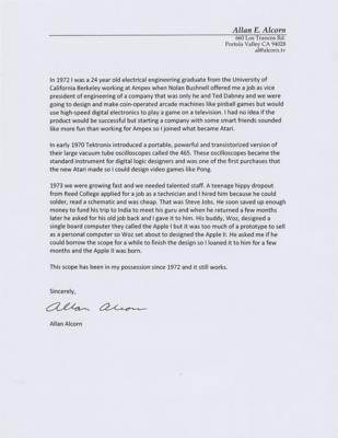 Lot #5002 Allan Alcorn and Steve Wozniak: Tektronix 465 Oscilloscope Used to Design the Pong Video Game and the Apple II Computer - Image 11