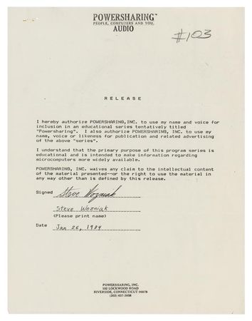 Lot #5027 Steve Wozniak Document Signed - Image 1