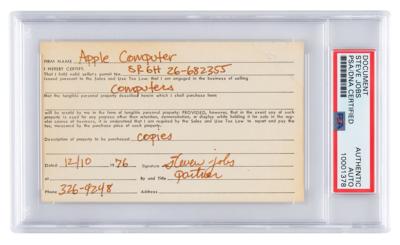 Lot #5009 Steve Jobs 1976 Document Signed - Image 1