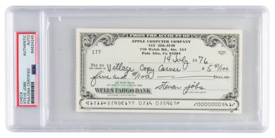 Lot #5008 Steve Jobs Signed 1976 Apple Computer Check - Image 1