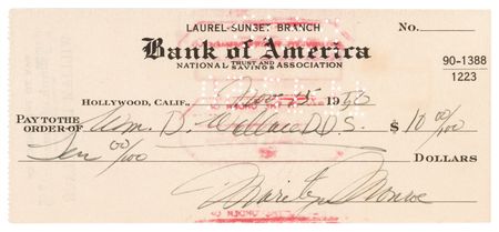 Lot #524 Marilyn Monroe Signed Check - Image 1