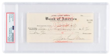 Lot #524 Marilyn Monroe Signed Check - Image 2