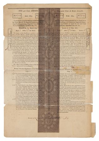 Lot #201 Nathan Mayer Rothschild Signed Russian Imperial Bond - Image 2