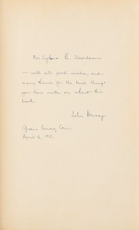 Lot #394 John Hersey Signed Book - Image 2