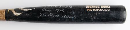 Lot #649 Eduardo Nunez Signed and Game-Used Baseball Bat - Image 3