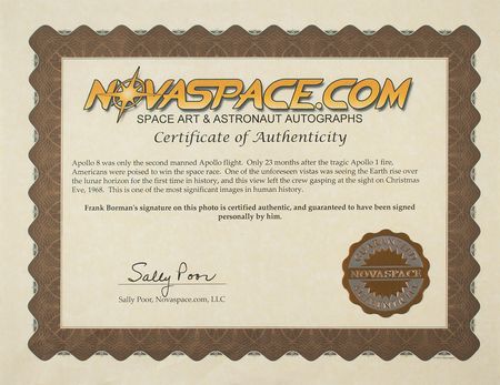 Lot #289 Frank Borman Signed Oversized Photograph - Image 3