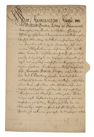 Lot #173 King Frederick V of Denmark Letter Signed - Image 1