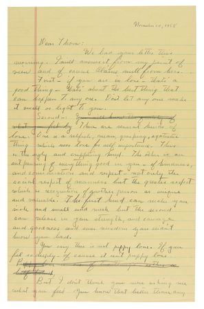 Lot #662 John Steinbeck: Famous fatherly advice from Steinbeck to his teenage son: 