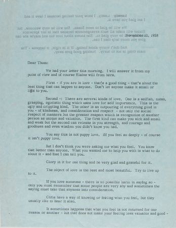 Lot #662 John Steinbeck: Famous fatherly advice from Steinbeck to his teenage son: 