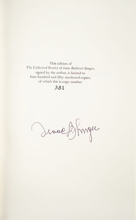 Lot #416 Isaac Bashevis Singer Signed Book - Image 2
