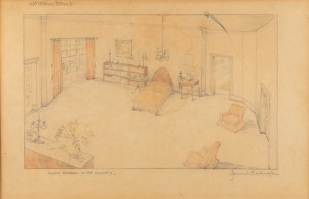 Lot #529 James Whale Signed Set Design Sketch - Image 1