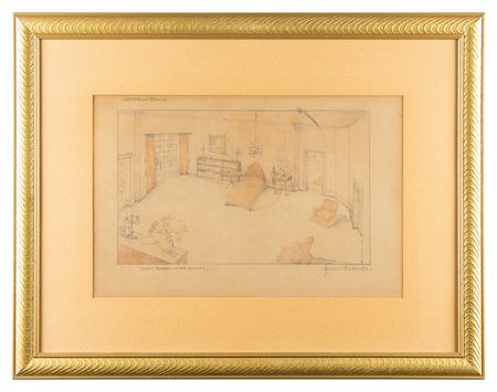 Lot #529 James Whale Signed Set Design Sketch - Image 2
