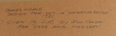Lot #529 James Whale Signed Set Design Sketch - Image 3
