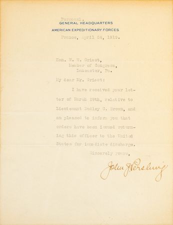 Lot #241 John J. Pershing Typed Letter Signed - Image 2
