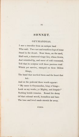 Lot #367 Percy Bysshe Shelley: First Edition of Rosalind and Helen (1819) with ?Ozymandias? - Image 3