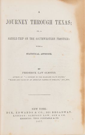 Lot #318 Frederick Law Olmsted (5) Unsigned Early Printing Books - Image 6