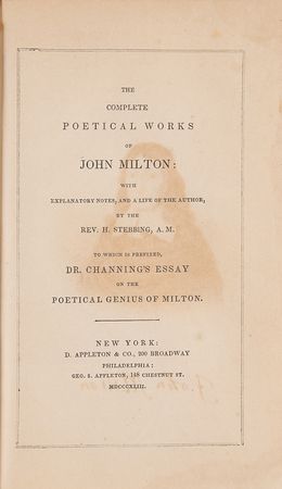 Lot #358 John Milton: The Complete Poetical Works (1843) - Image 3