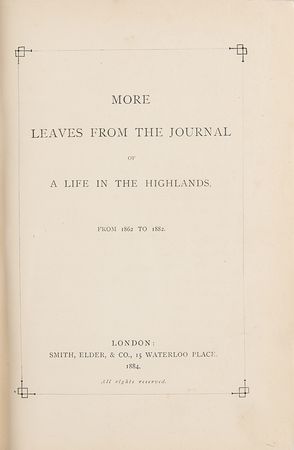 Lot #135 Queen Victoria: Leaves from the Journal of Our Life in the Highlands (1868) and More Leaves (1884) - Image 3