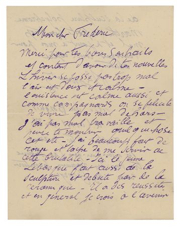 Lot #303 Pierre Bonnard Autograph Letter Signed - Image 1