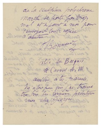 Lot #303 Pierre Bonnard Autograph Letter Signed - Image 2
