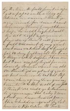 Lot #233 Civil War Soldier's Letter: Soldier's letter from the day of Lincoln's assassination: 