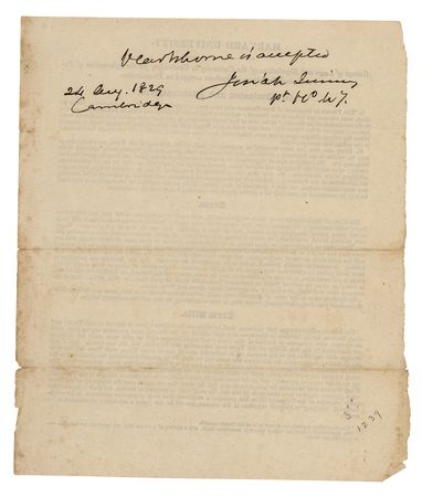 Lot #111 Harvard University: Josiah Quincy III Signed 'Laws and Regulations' Admission Document  - Image 2
