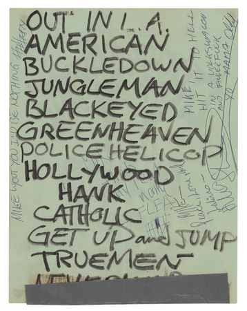 Lot #497 Red Hot Chili Peppers Signed Set List - Image 1