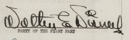 Lot #322 Walt Disney Document Signed - Image 2